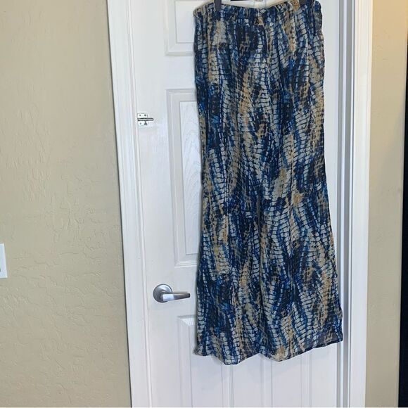 Boohoo Plus Tie Dye Beach Trouser Blue Size 16 - Picture 2 of 10